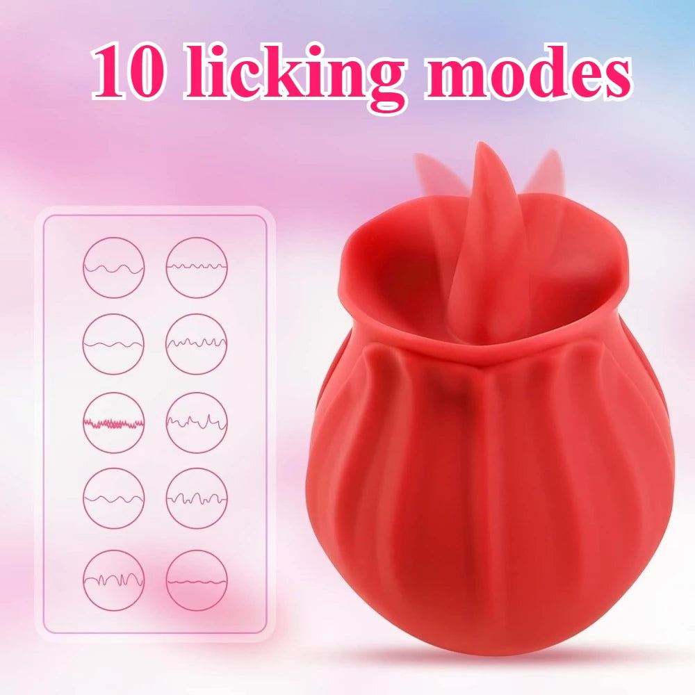 Licking Vibrator for Women Clitoral Nipple Stimulator Massager Thrusting Dildo 2 in 1 Sex Toy for Women Adult Sex Products 18+