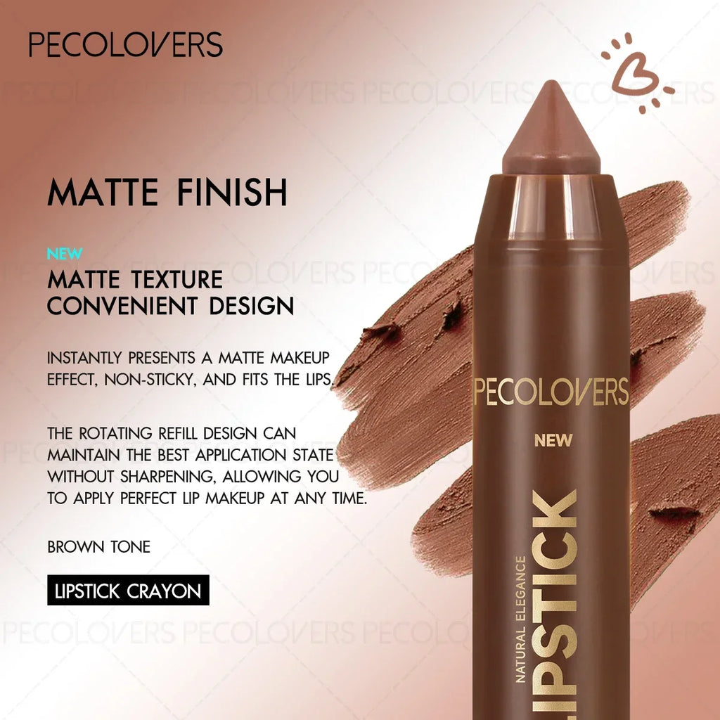 1PC 2-in-1 Lip Liner & Lipstick - Matte Texture,  Great for Lip Contouring, Perfect for Autumn and Winter Looks