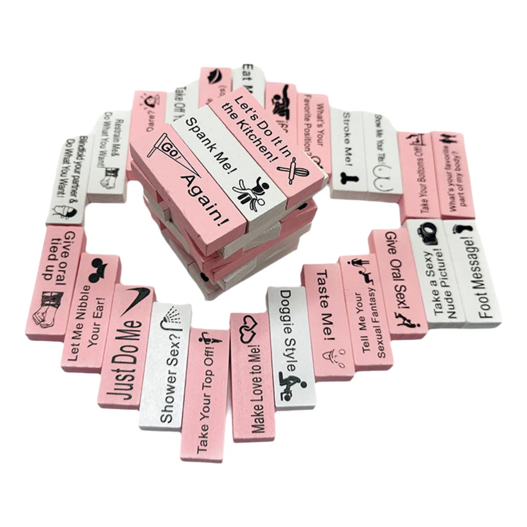 48Pc Sex Block Game For Adults Sex Toys Wooden Block Tower Game Couples Valentine Tumbling Tower Stacking Games SM Product