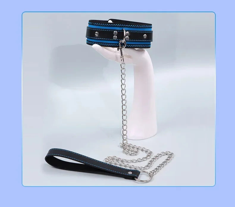 Accessories for Couples Leather Harness Sex Slave Bondage Adult Products Collar and Chain Leash Fetsih Erotic BDSM Sex Exotic
