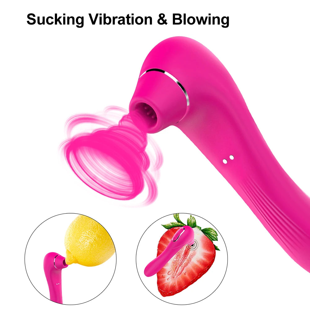 Sucking Vibrator for Women Clitoris Stimulator Female Nipple Oral Blowjob Vacuum Vibrating Clit Sucker Adult Sex Toys for Women