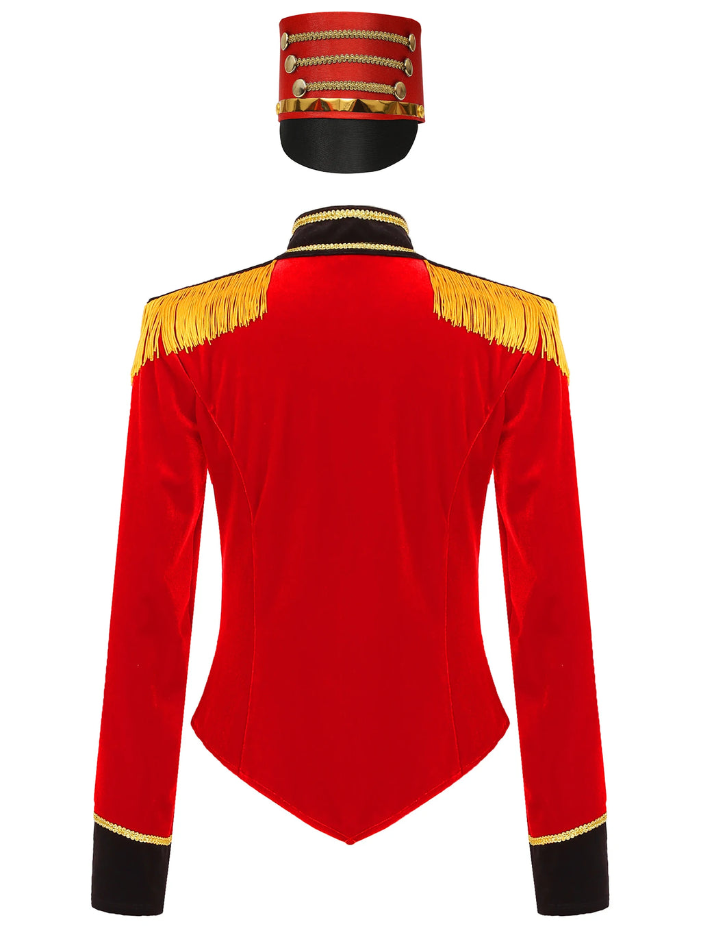 Womens Marching Band Drummer Costume Long Sleeve Circus Ringmaster Jacket Nutcrackers-hat Honor Guard Uniform Drum Major Outfits