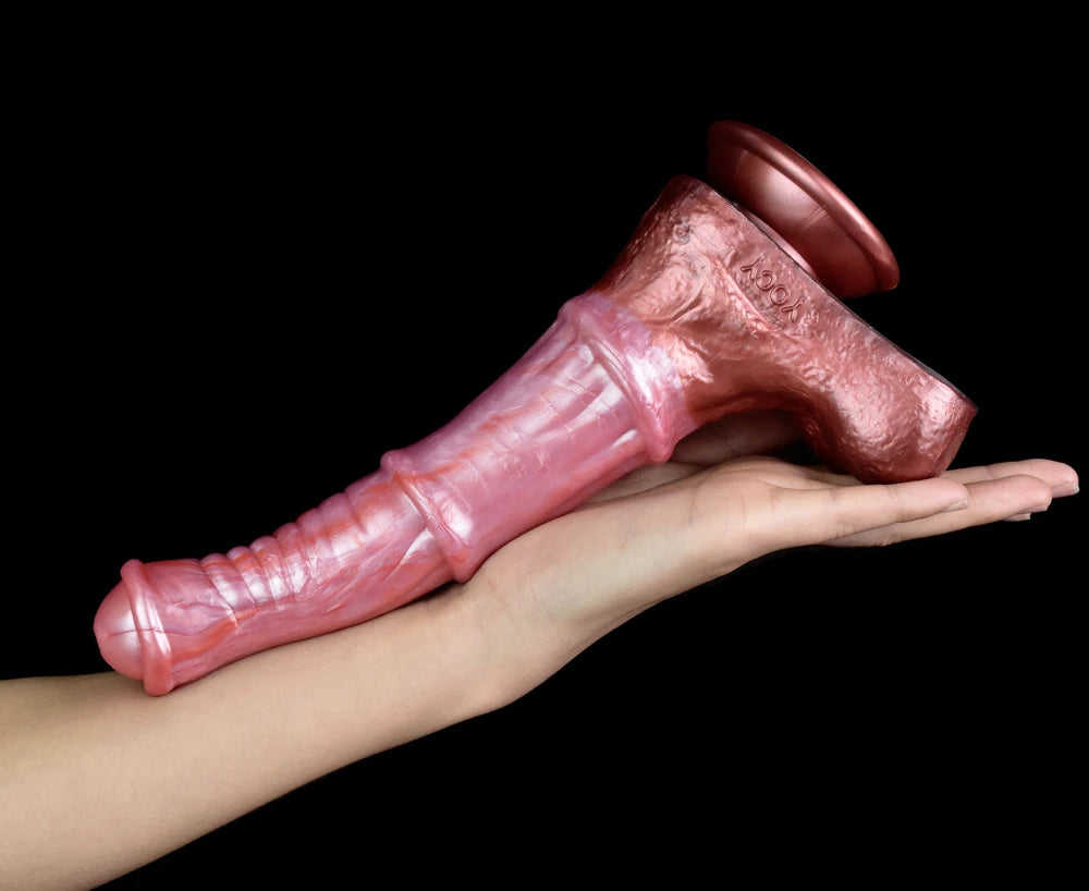 Realistic Horse Dildo with Suction Cup for Women, Lifelike Veins & Testicles Silicone Design, Giant 13.77Inch Masturbation Toy