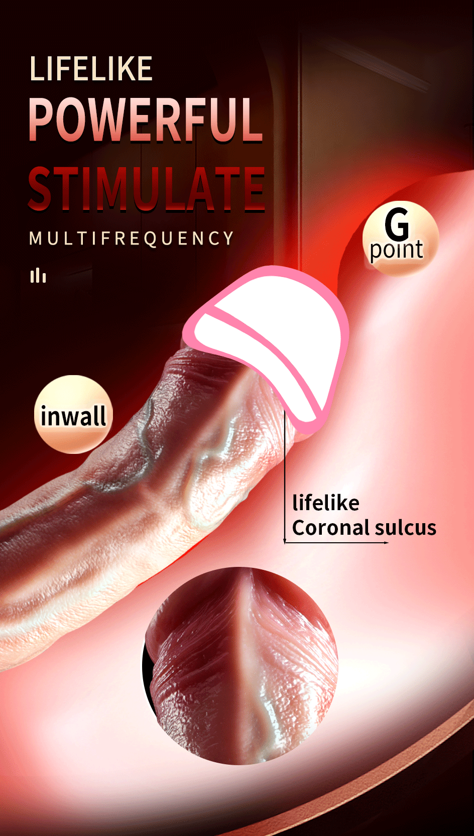 8.86 inch Realistic Dildo Vibrators Adult Sex Toys for Women with Thrusting Swing Vibration G Spot Clitoral Anal Stimulation