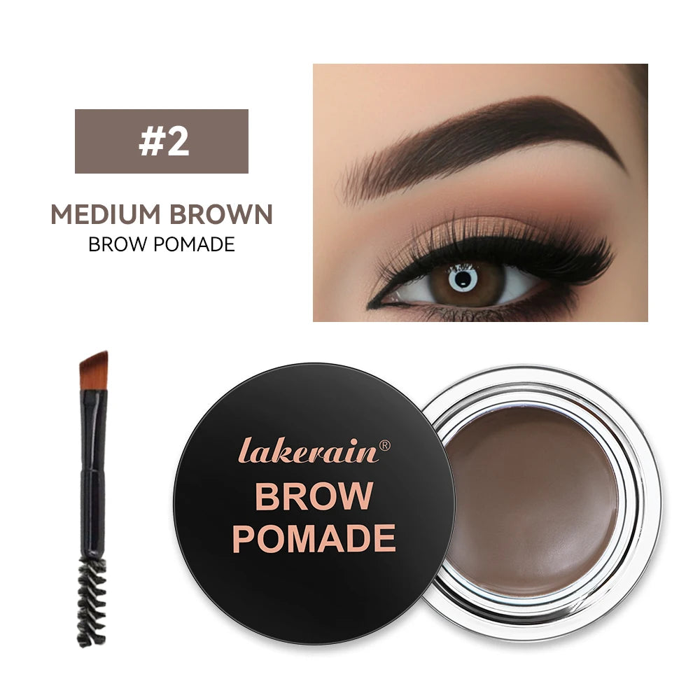 6 Colors Long-lasting Eyebrow Enhancers Makeup Waterproof 3D Natural Eye Brow Pomade Eyebrow Gel With Brush Professional Makeup