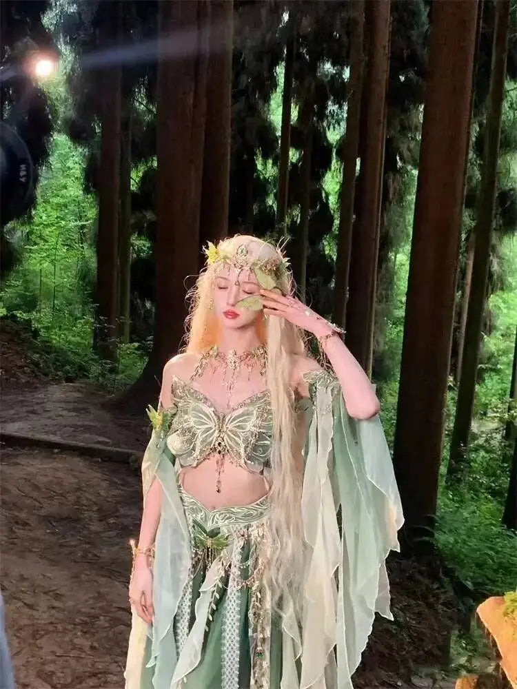 Butterfly Dress Hanfu Elf Exotic Style Dress Suit Western Region Princess Dress Girls' Clothing Han Dress Jungle Elf Costume