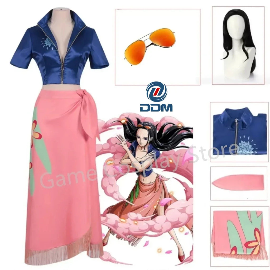 Nico Robin Cosplay Costume Dress Outfits Anime Cosplay Costume Glasses Wig Suit Costumes For Girl Halloween Carnival Party Suit