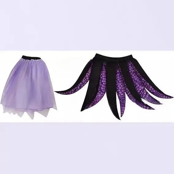 Ursula Costume Black Purple Sea Witch Costume Octopus Tentacle Tutu Dress for Women Halloween Carnival Party Mermaid Cosplay