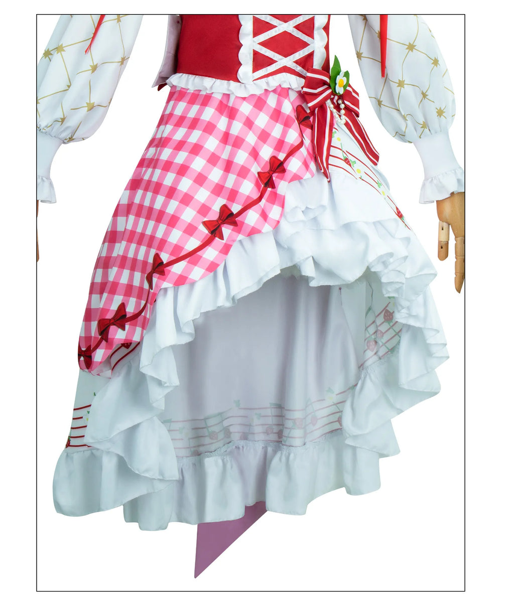 Miku Cosplay Strawberry Miku 15th Anniversary Cosplay Costume Wig Lovely Lolita Dress Women Halloween Uniform Party Fancy Dress