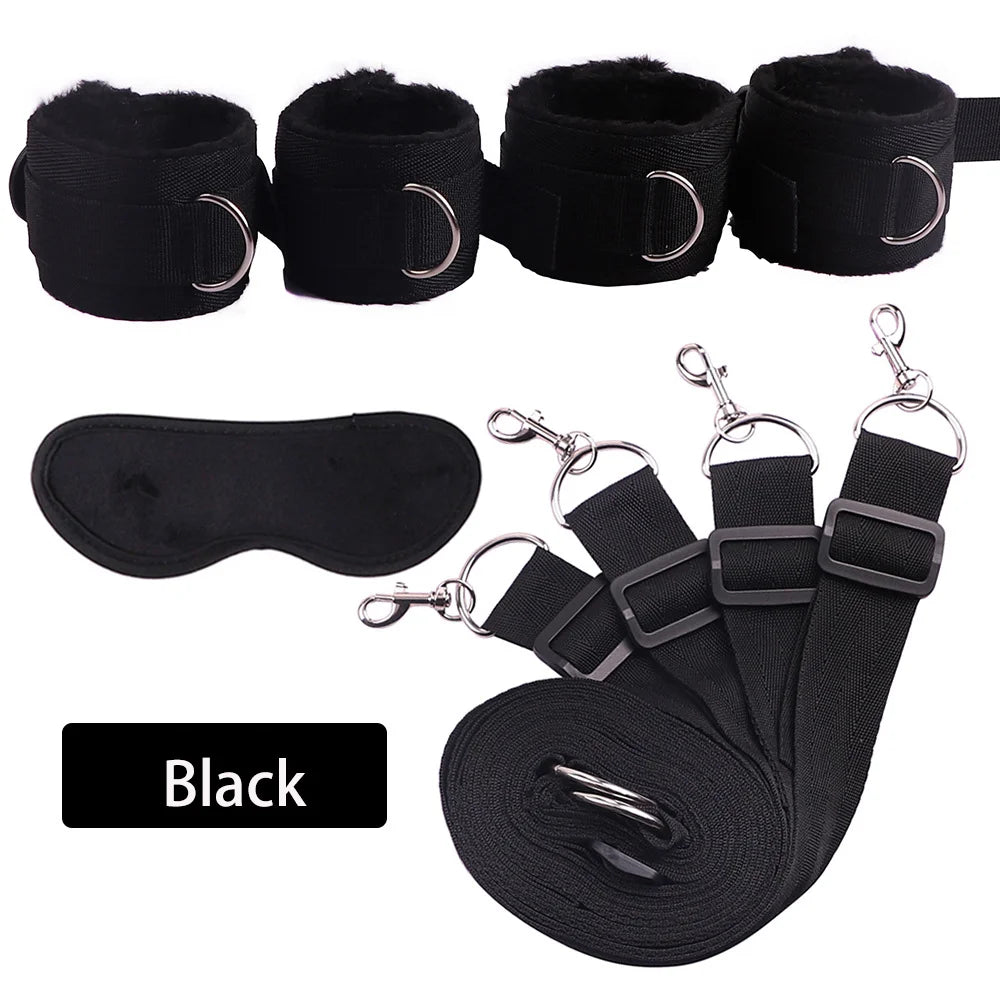 Sex Toys For Woman Couples Games Wrists&Ankle Cuffs Adult Bondage Restraint HandCuffs Bed Erotic Bdsm Set Fetish Restraint Strap