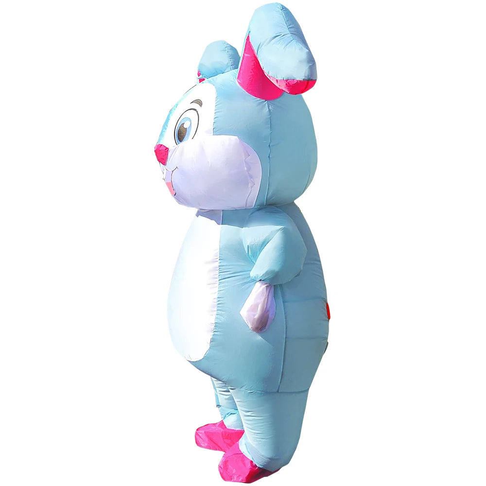 Easter Bunny Clown Adult Kids Inflatable Costume Funny Cute Rabbit Cosplay Suit For Performance Festival Carnival Party Clothing