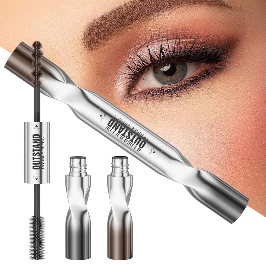 2 Color Waterproof Mascara | Long-Lasting, Smudge-Proof, Curling Formula Black & Green Shades, Formaldehyde-Free Eyelash Primer