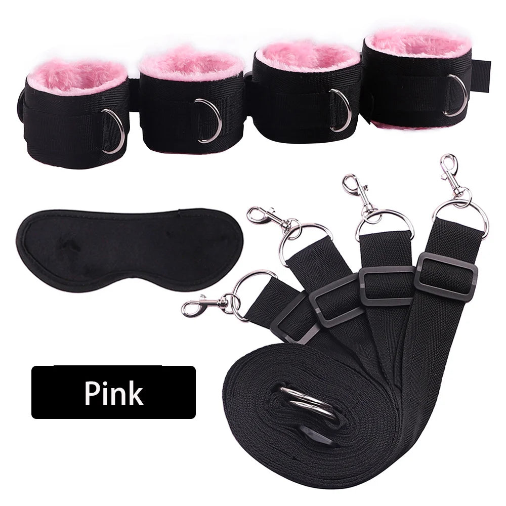 Sex Toys For Woman Couples Games Wrists&Ankle Cuffs Adult Bondage Restraint HandCuffs Bed Erotic Bdsm Set Fetish Restraint Strap