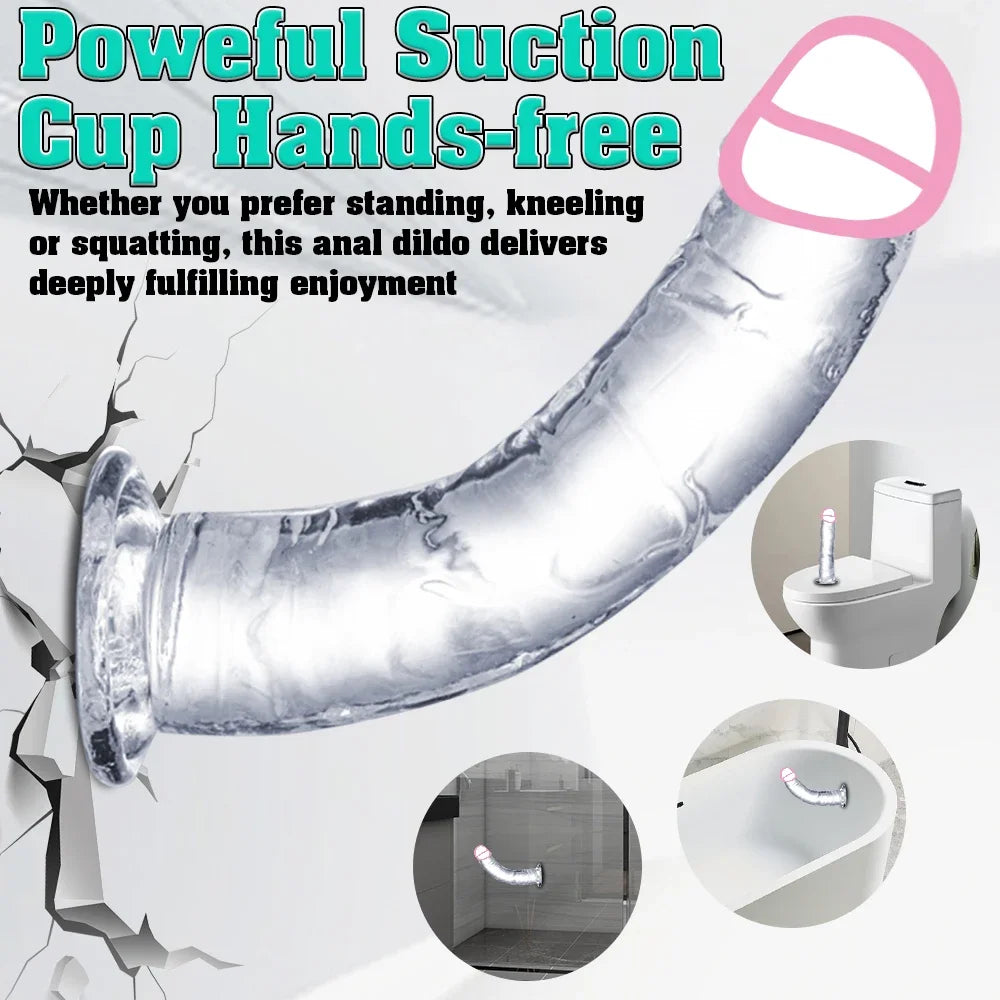 Realistic Jelly Dildo 6 Sizes Erotic Anal Sex Toys for Women Gay Soft Clitoris Vaginal Masturbators Penis Suction Cup Big Dick