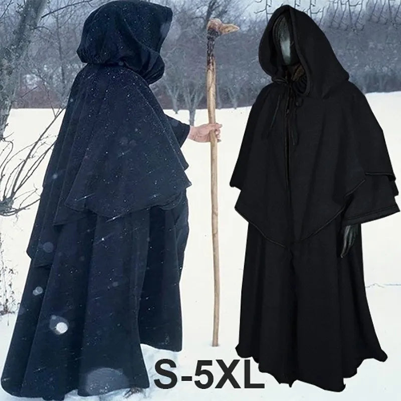 Medieval Cape Hooded Robe Cloak 5Color Monk Robe Cloak Cape Long Sleeve Wizard Cloak Halloween Stage Cosplay Costumes New 2025