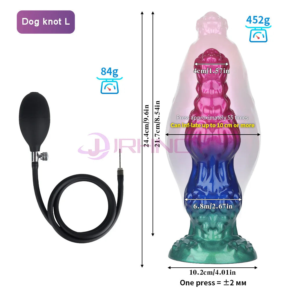 Dog Knot anal Dildos inflatable Buttplug max 11cm huge anal dilation plug sex toys for women men BDSM G-Spot Prostate Massage