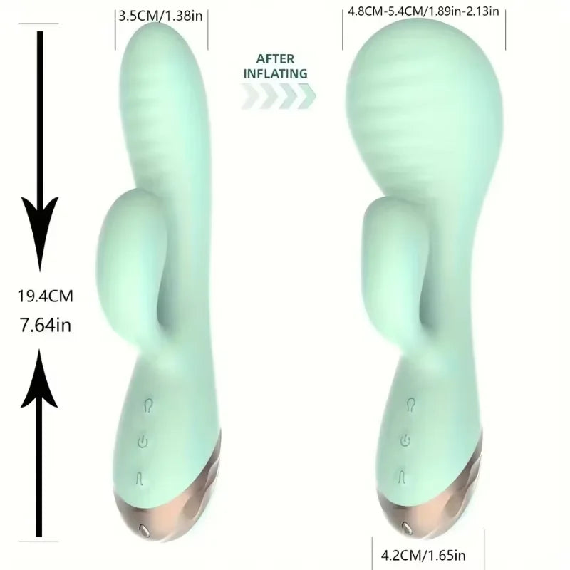 Inflatable Enlarge Vibrator G-point Massager Dildo Clitoris Vagina and Anus Vibrator 10-Frequency Vibration Waterproof Sex Toys