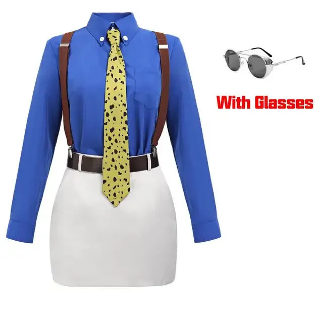 WENAM-Costume Cosplay Nanami Kento pour Femme, Chemise, Jupe Slim Fit, Lunettes à Bretelles, Costume JJK