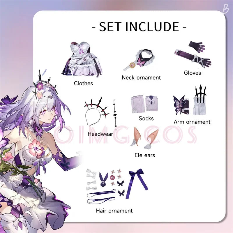 Castorice Cosplay Costume Honkai Star Rail Carnival Uniform Wig Halloween Costumes Anime Men Game