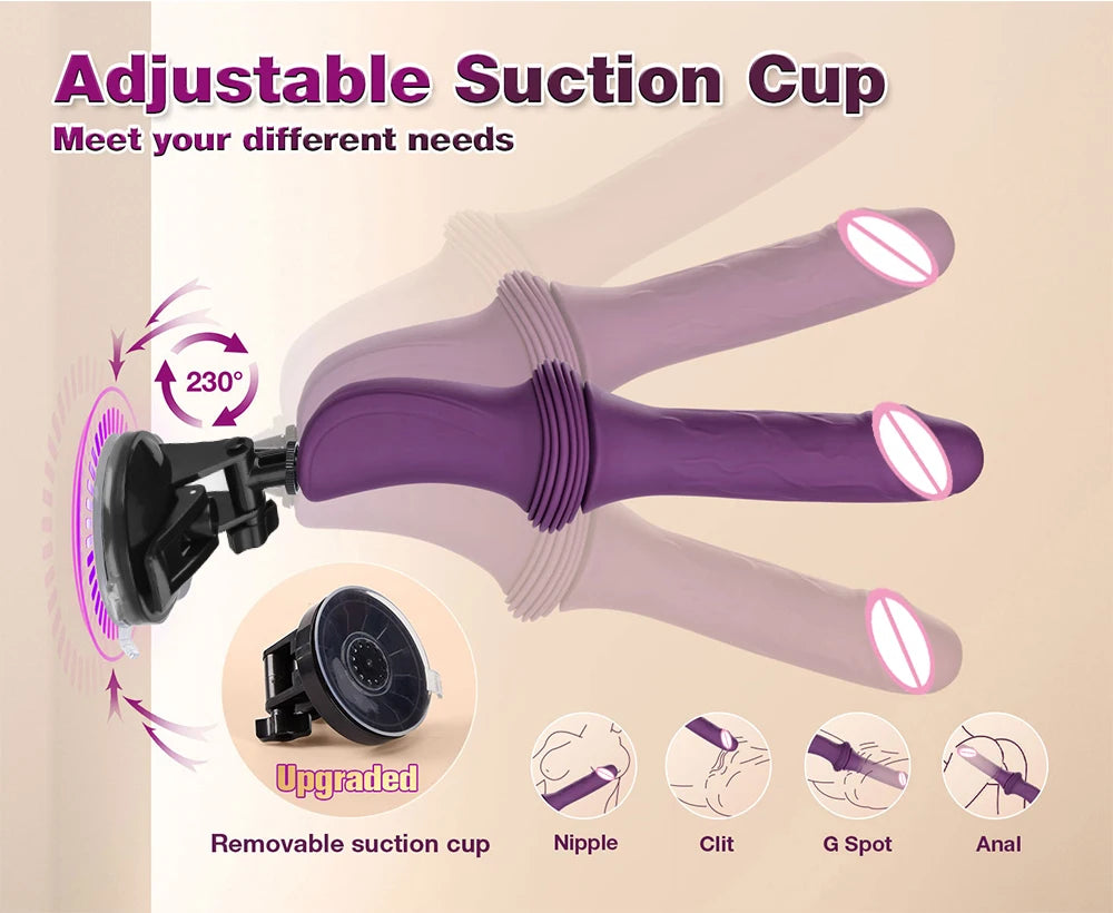 Telescopic Large Dildo Vibrator 10 Vibration 3 Thrusting Realistic Dildos Vagina Massager G Spot Clit Anal Sex Machine for Women