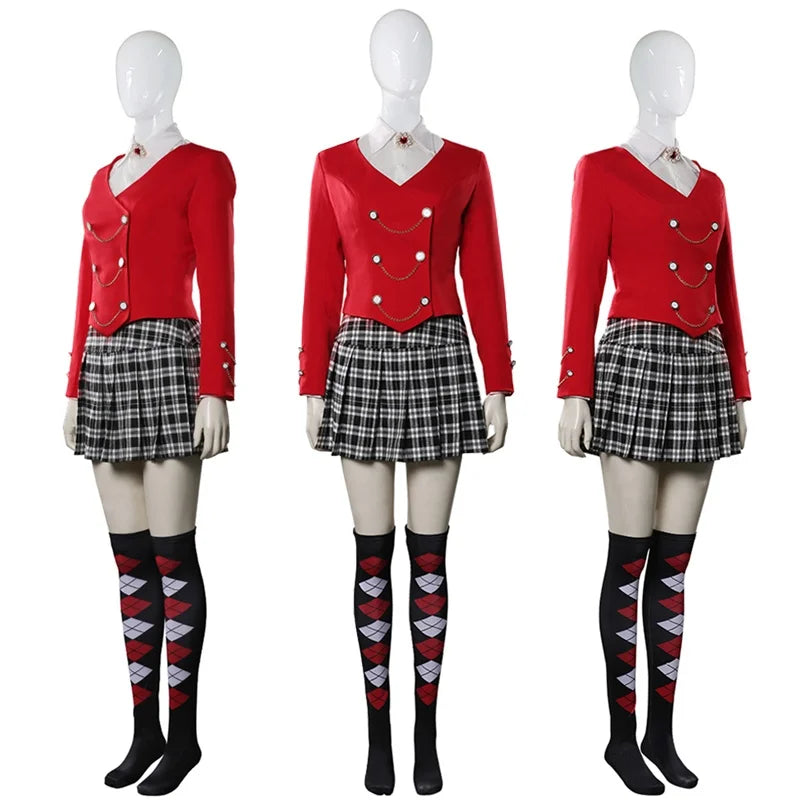 Women's Veronica Sawyer Cosplay Costume Outfits Halloween Heathers the Musical Costume Skirt Suit