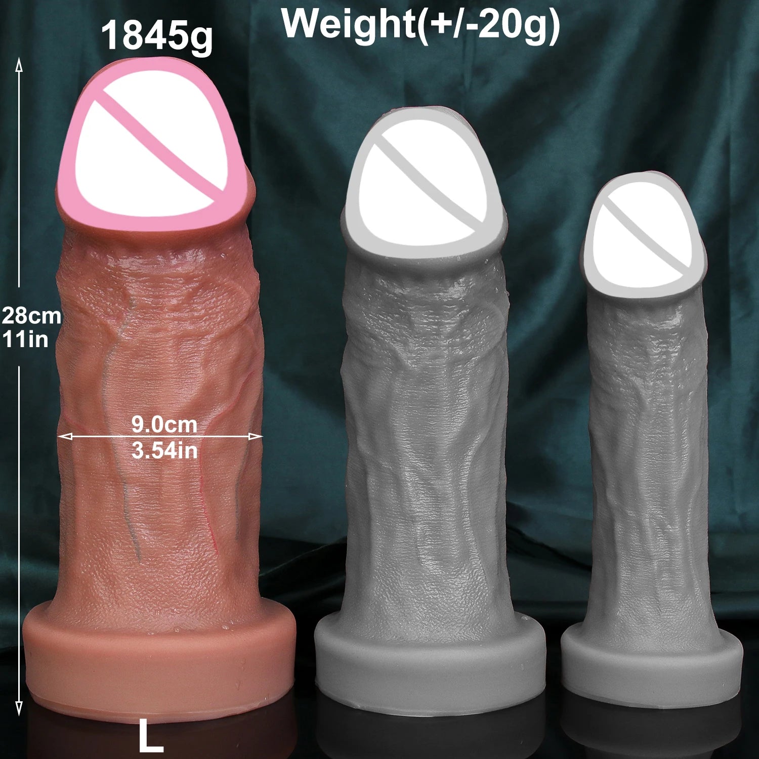 L Diameter 3.5 Inches Realistic Soft Big Thick Dildo S/M/L Silicone Penis Masturbation Suction Cup Dick Man Woman Anal Sex Toy