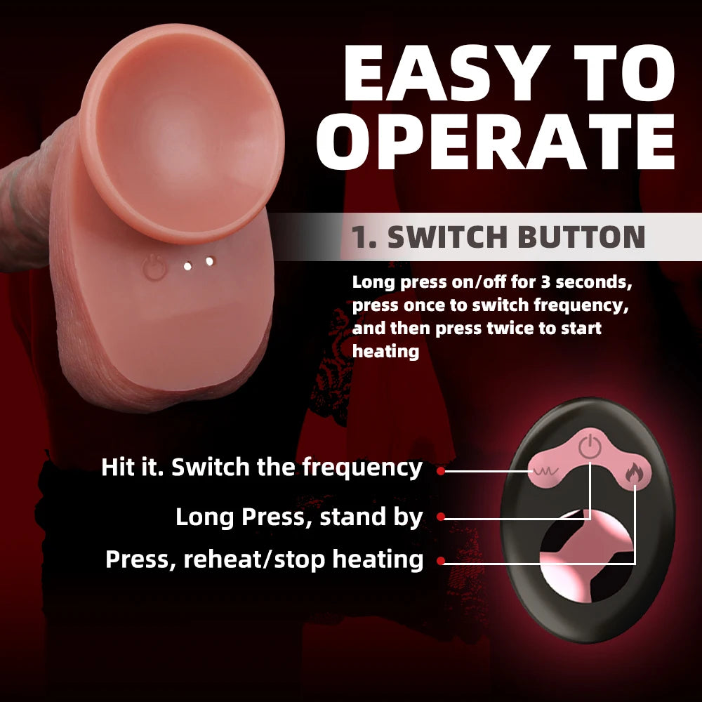 Vibrator dildo xxl realistic big cock telescopic heated spinning penis expansion vibratory massager female couple sex toys 18