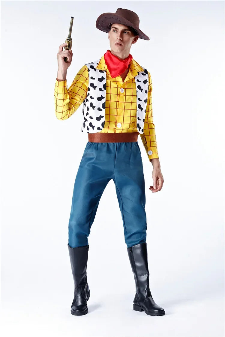 Cosplay Story Woody Costume Sets Cowboy Christmas Dress Unisex Sheriff's Halloween Carnival Dress Up Party Toy Stage Performance