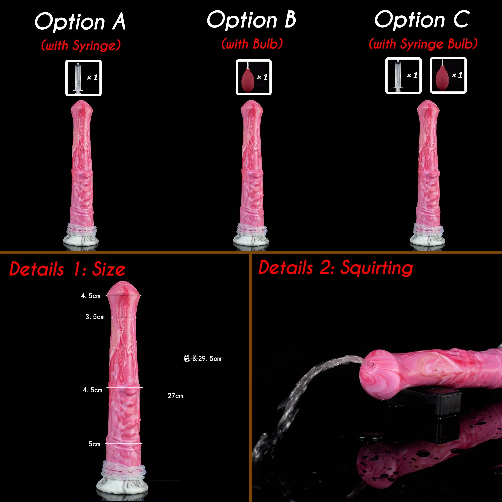 SHAZ Giant Dildo Long Anal Plug Butt Plug Double-Layer Silicone Horse Cock With Strong Suction Cup Sex Toys for adults Women 18+