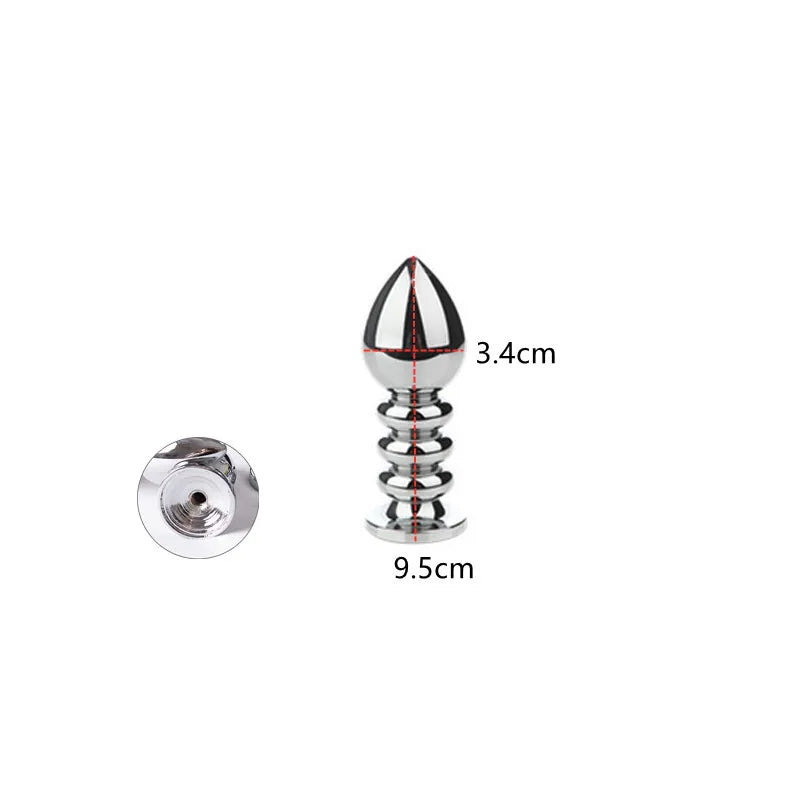 Adult Metal Anal Dilator Butt Plug with Fetish Tail Fit Stopper for Women Men Fun Games Anal Training Sex Toys Erotic Shop