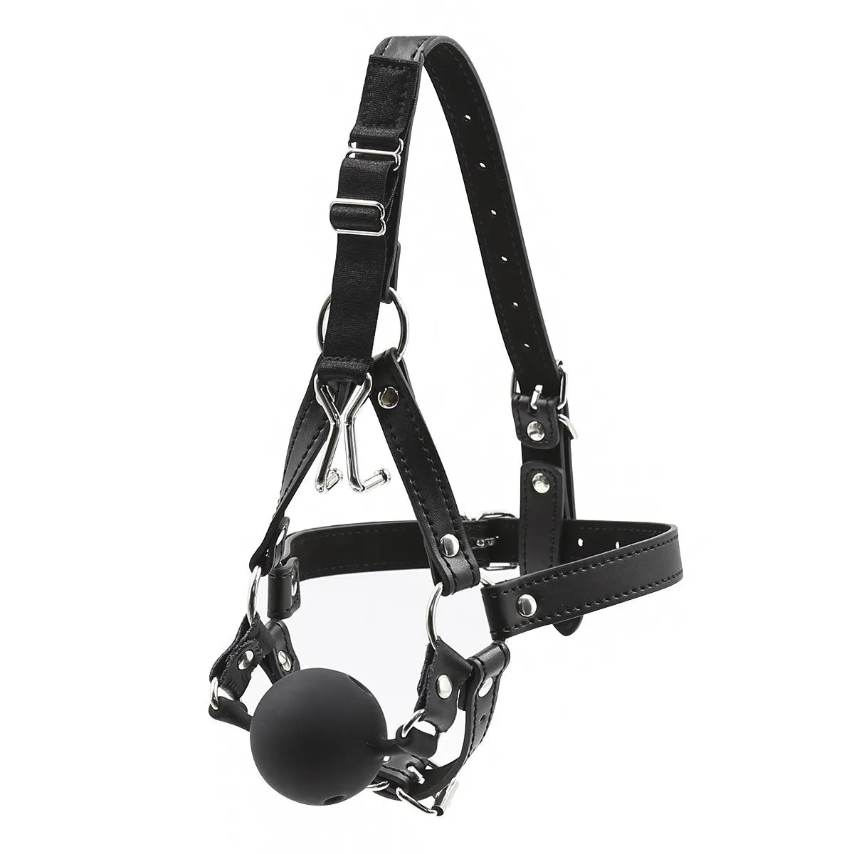 Adult Erotic Games Gag Ball BDSM Bondage Restraints Nose & Mouth Hook Spreader Leather Head Harness Sex Toys For Women Couples