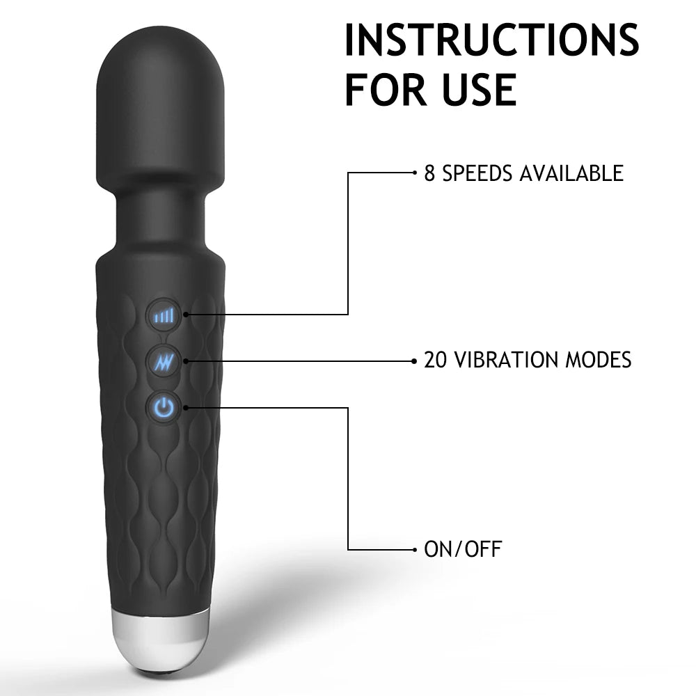 Powerful Magic Wand Vibrators Massager Clitoris G-Spot Stimulator Female Masturbator Dildo Erotic Sexy Toys or Women Adults 18