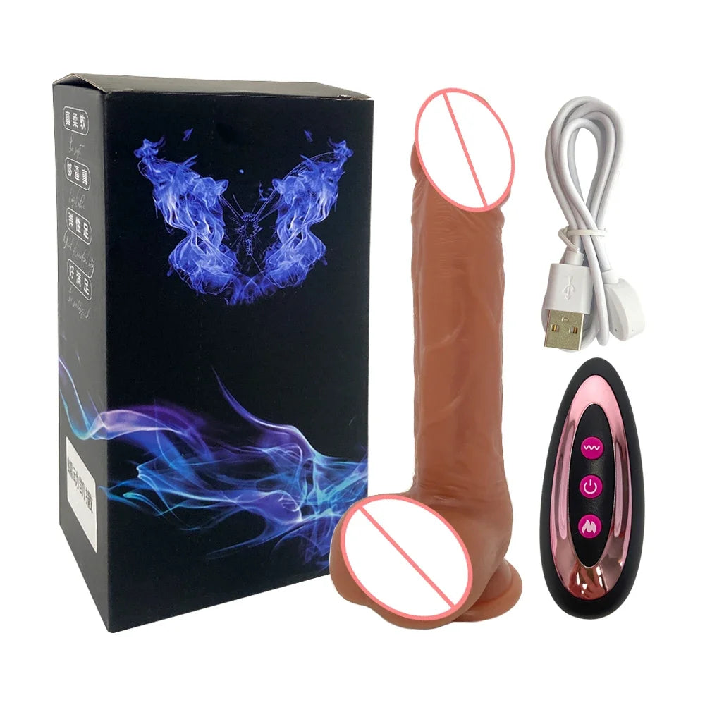 Realistic Dildo Vibrator for Women Sex Toys Heating Big Cock Remote Control Penis Telescopic Vibrators Female Stimulator Machine