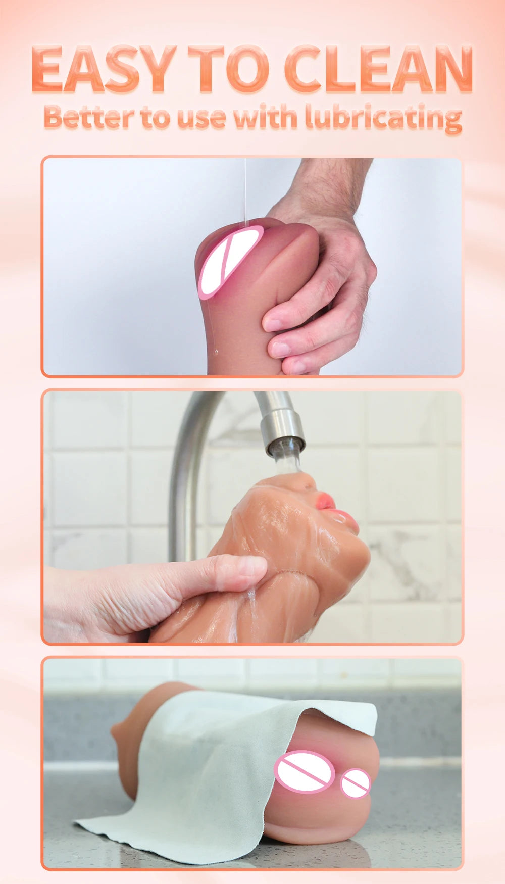 3 IN 1 Sex Toys Masturbation For Men Deep Throat Artificial Real Pussy Oral Male MasturbatorBlowjob Realistic Rubber Vagina 18+