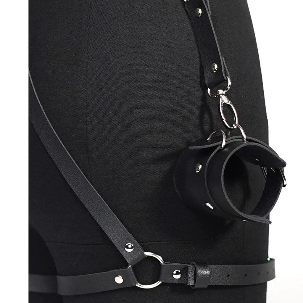 Handcuffs Sex Toys Games For Couples Leather BDSM Kit Body Harness Cuffs Bondage Straps Erotic Adult Sex Toys for Party Sexy