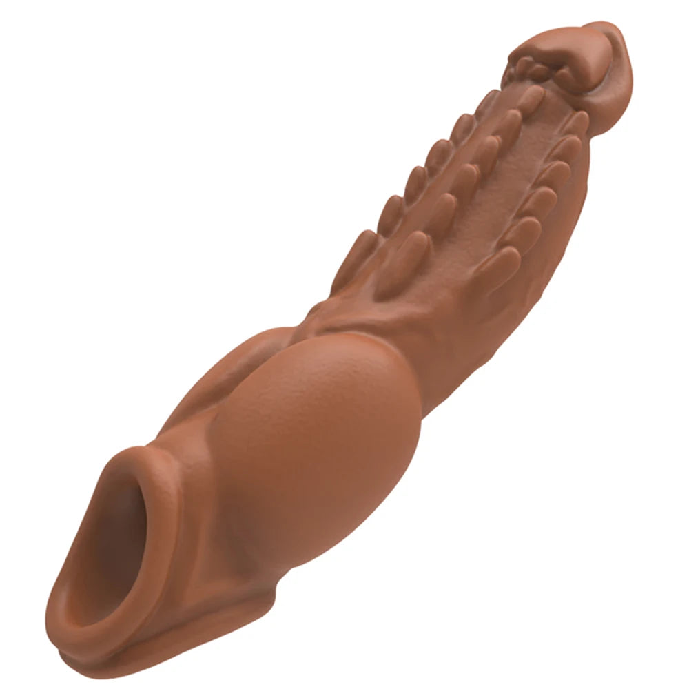 Vibrator for Men Penis Enlargement Sleeve Delay Ejaculation Cock Ring Reusable Comdom Penis Extender Adult Sex Toys For Men