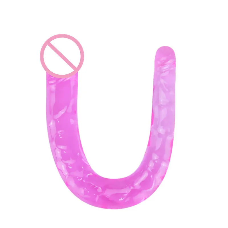 Adult Supplies Sex Toy Double Ended Realistic Dildo Flexible Jelly Dildos Penis Cock Anal Butt Plug Massager g-spot Stimulation