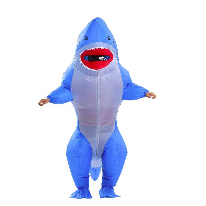Inflatable Muscle Shark Costume Mascot Halloween Cosplay Costume for Adult Carnival Funny Suit Events Air Blow-up Outfit