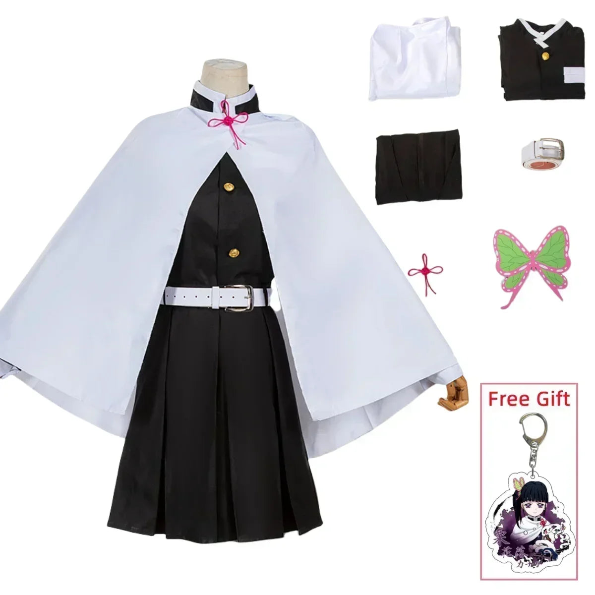 Tsuyuri Kanao Cosplay Costume Adult Anime Uniform Women Kimono Haori Wig Halloween Clothes