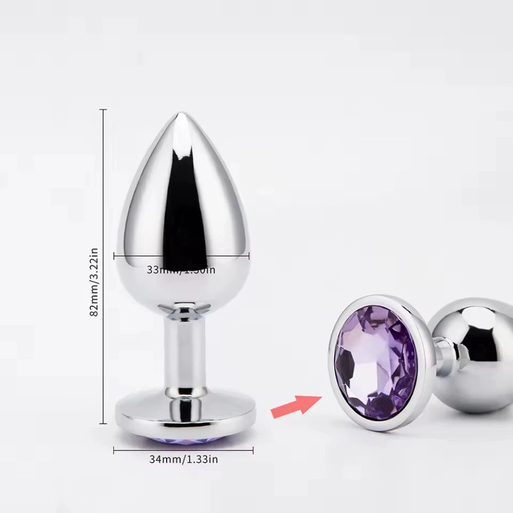 Anal Plug 3 Sizes Stainless Steel Crystal Anal Plug Removable Butt Plug Stimulator Anal Adult Sex Toys Prostate Massager Dildos