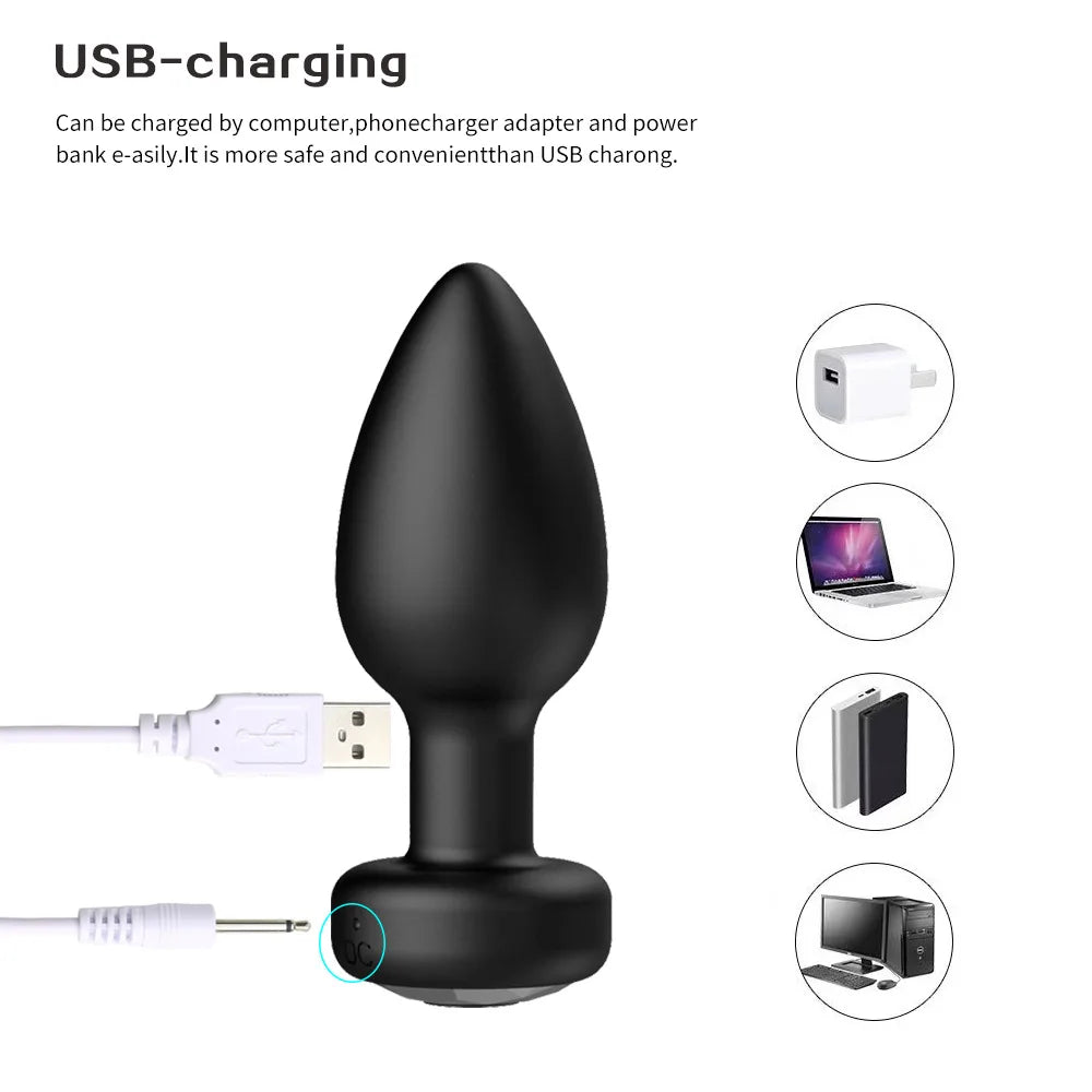 Anal Plug Vibrator for Men Butt Plug Portable Massager Wireless Remote Control Dildo Vibration Sex Toys for Male Adult Toys 18+