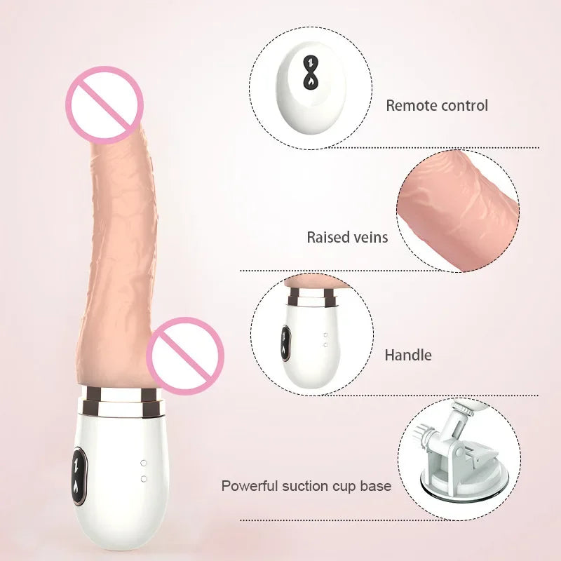 Realistic Dildo Remote Control Automatic Sex Machine Big Penis Vibrator Retractable Dildo Female Masturbator Suction Cup