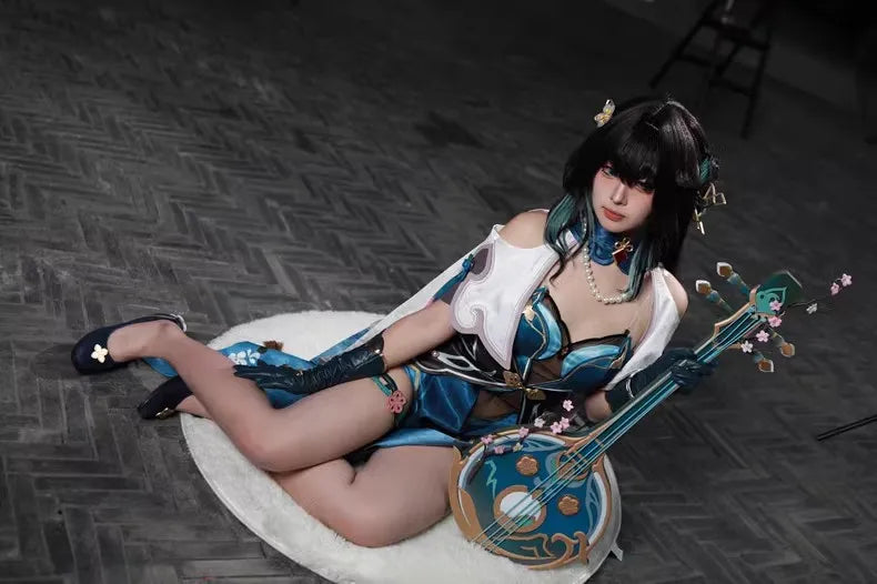 Game Ruan Mei Honkai: Star Rail Armweapons, Pipa, Qin, Broken Iron Cosplay Props Anime Halloween Christmas Party Costumes Wig