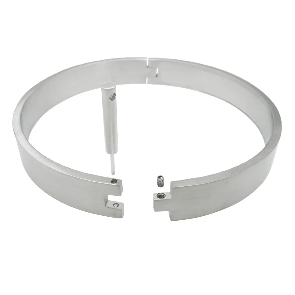 Brushed Stainless Steel Slave Collar Locking Choker Necklace for Fetish Wear Torque Role Playing Jewelry