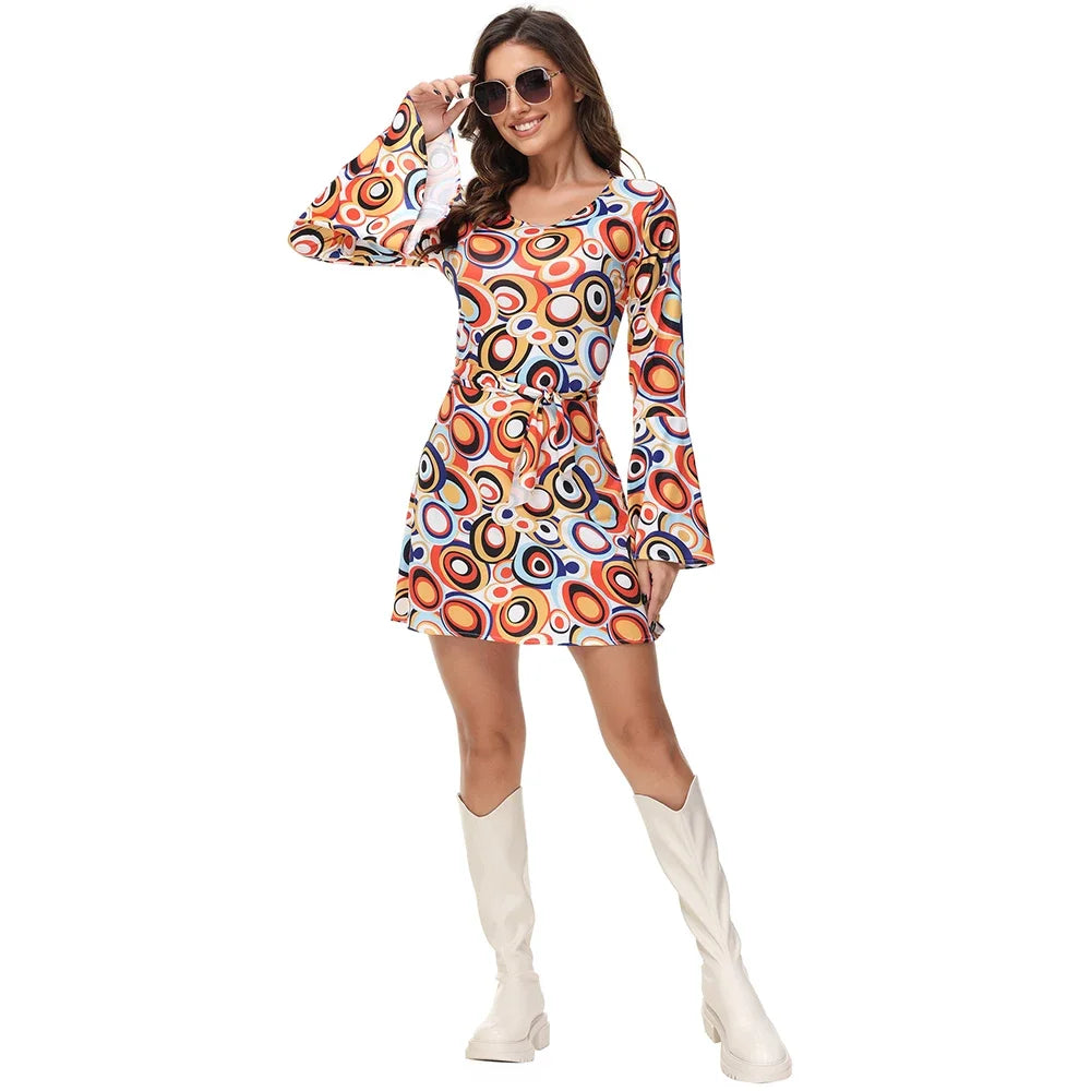 Men Women Retro 70s 80s Hippie Costume Disco Rock Hip-Hop for Cosplay Couples Purim Halloween Party Fantasia Dress Up