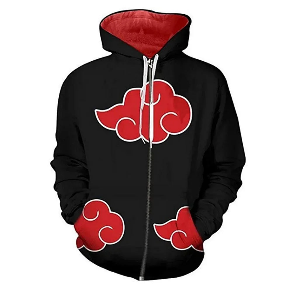 Anime Zip Hoodie Jackets Cosplay Clothes Costumes Men Hoodies Sweatshirts Zipper Tops Sasuke Sweatshirt Kakashi Tops
