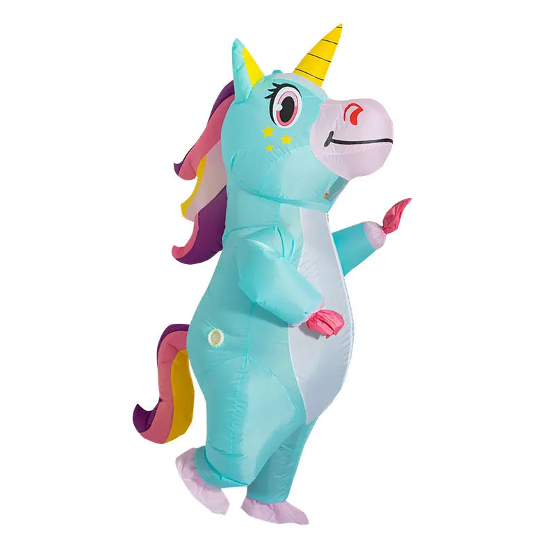 anime Inflatable Unicorn Costume Pink Full Body Unicorn Cosplay Costumes with Blower Funny Party Halloween Costume for Adult