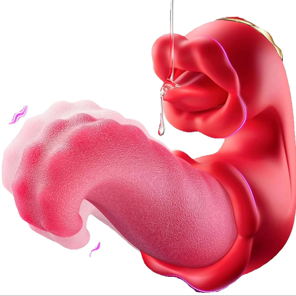 Big Tongue Swing Thrusting Dildo Vibrator Clitoris Nipple G-Spot Stimulator Vagina Anal Masturbator Sex Toy for Women Couples