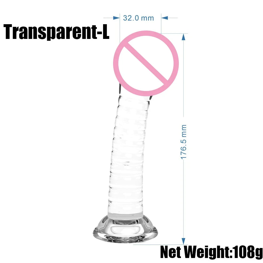 Realistic Dildos For Women No Vibrator Sex Toys Couples Crystal Jelly Mini Penis Vagina Anal Butt Plug Female Masturbation 4Size