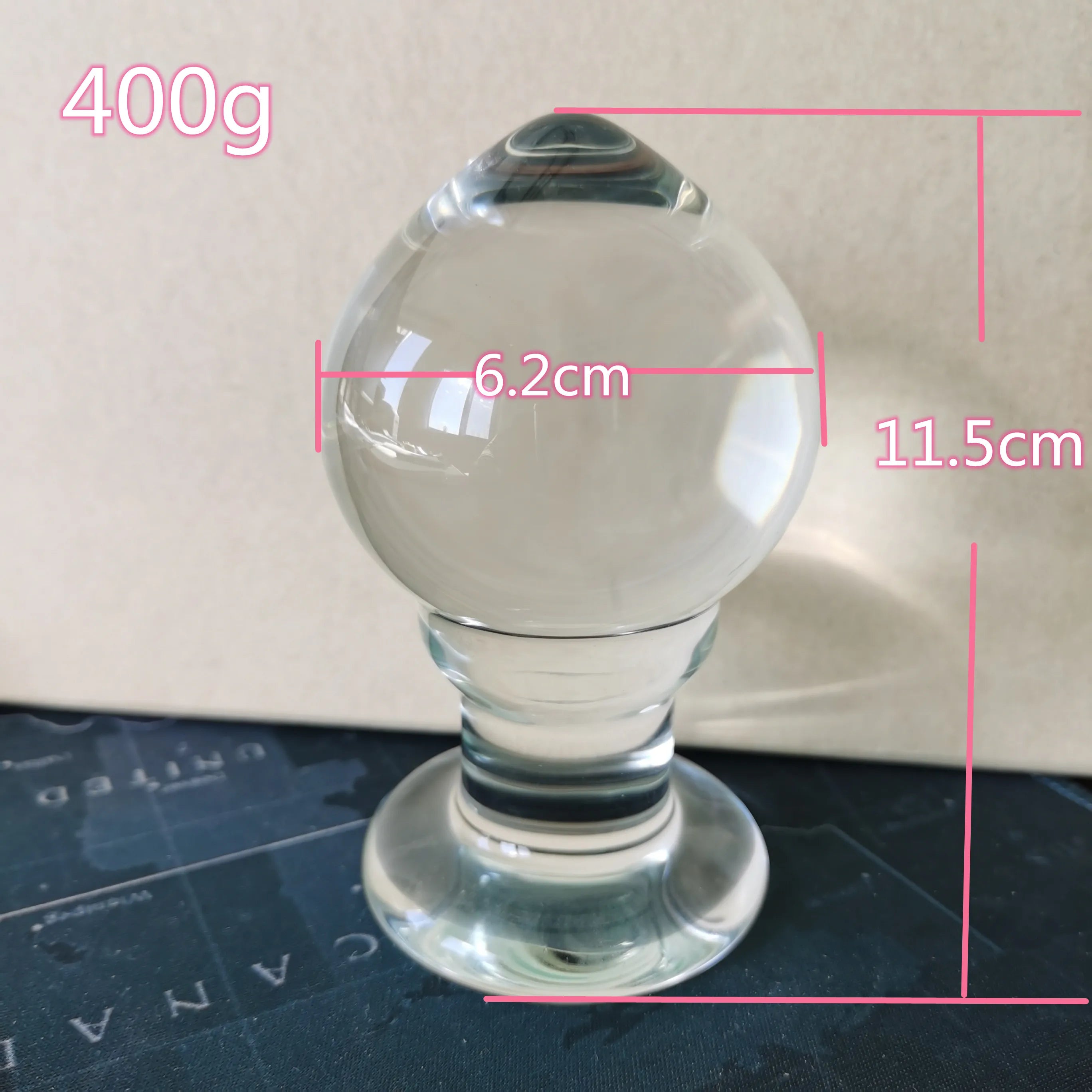 VaHppy Anal Plugs 400g 6.2*11.5cm Glass Enlarged Anal Training Anal Masturbation Transparent Smooth Protective Skin Sex Toys